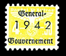 Nazi Party Dues 1942 "Generalgouvernment" Stamp 4+ .30 Marks